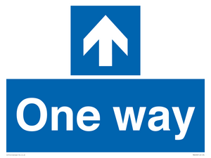 One way with up directional arrow